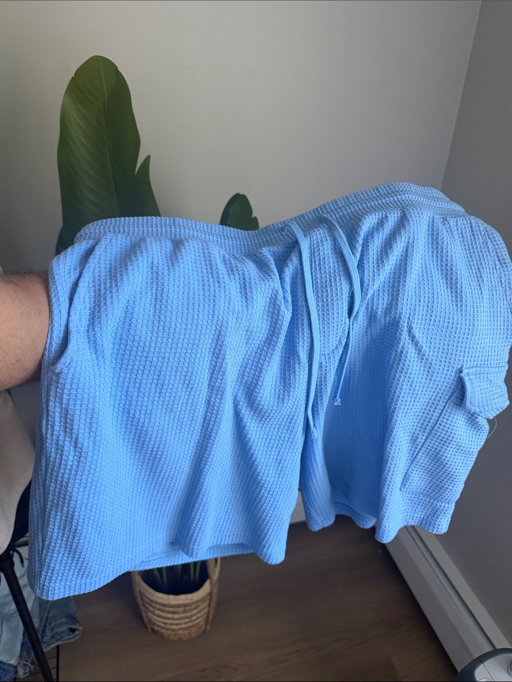 Fashion Nova Light Blue Athletic Waffle Shorts